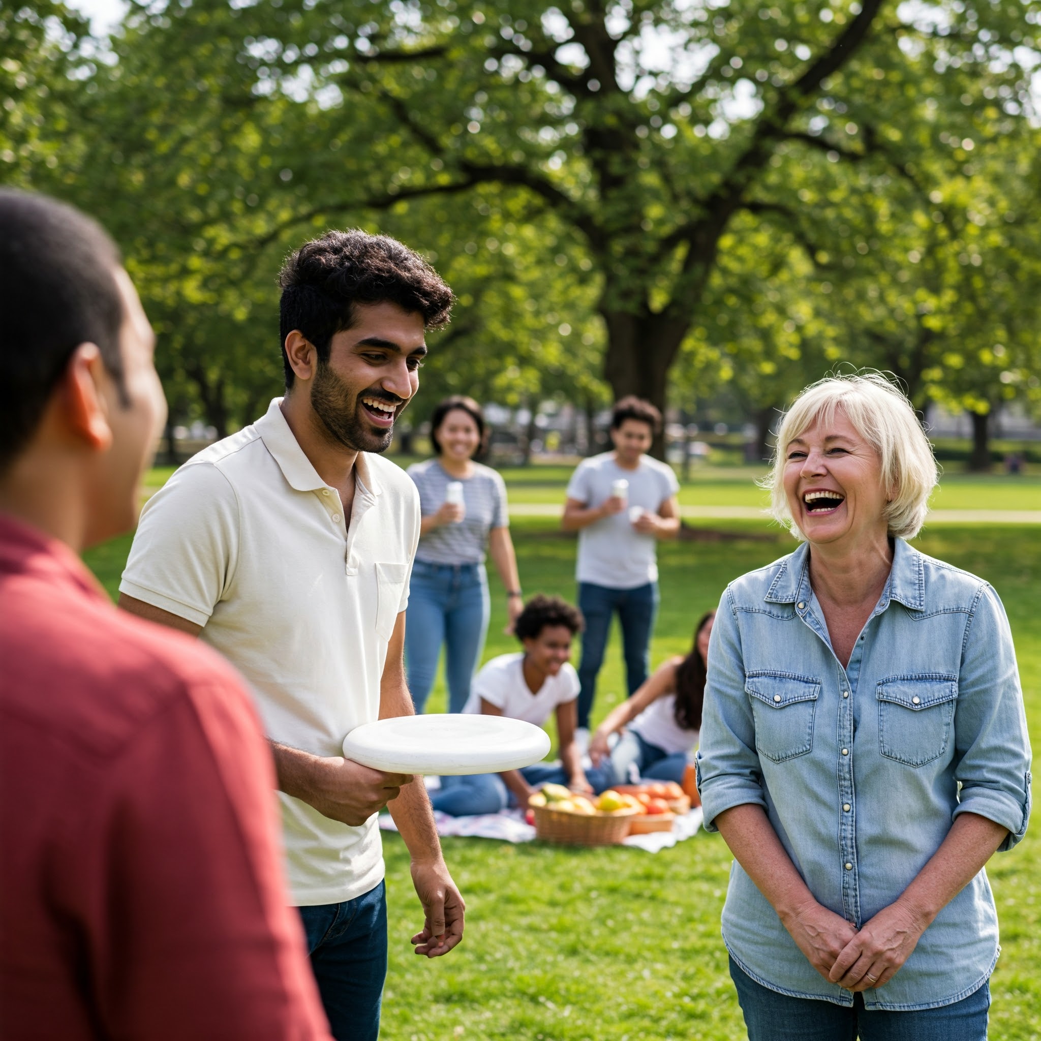 A Vibrant Image Of Happy People Enjoying Their Free Time Outdoors Or With Loved Ones